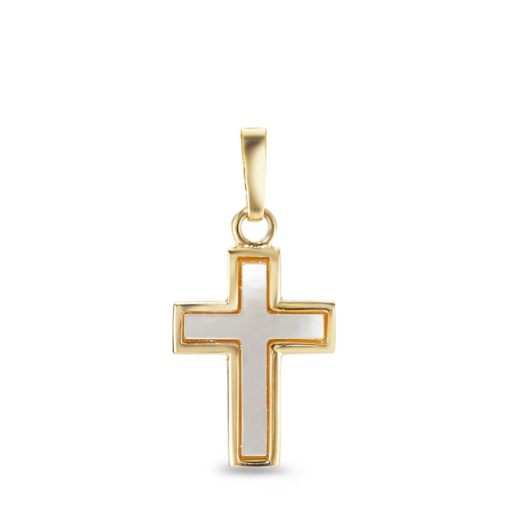 Pendant 18k Yellow Gold Mother of pearl Cross