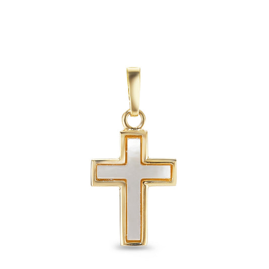 Pendant 18k Yellow Gold Mother of pearl Cross