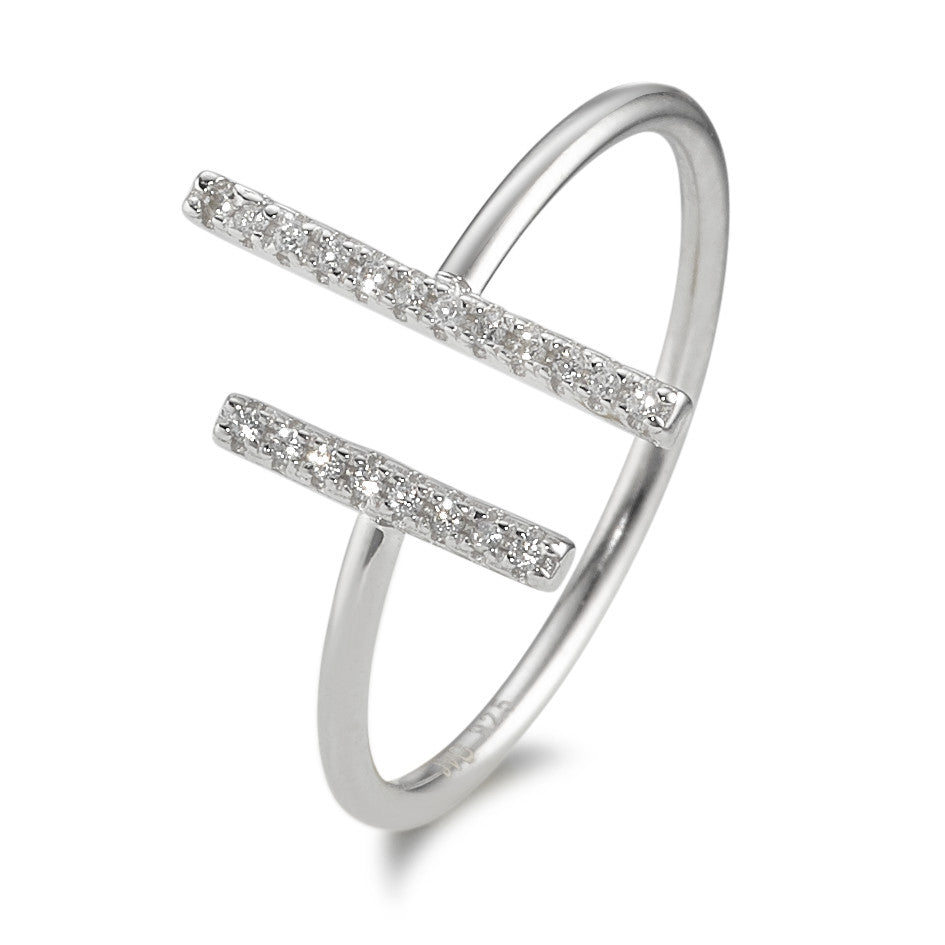 Ring Silver Zirconia Rhodium plated