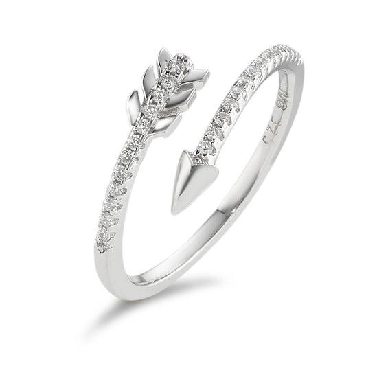 Ring Silver Zirconia Rhodium plated Arrow