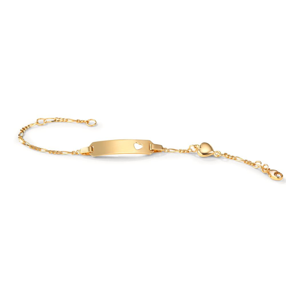 Engravable bracelet 9k Yellow Gold Heart 12-14 cm