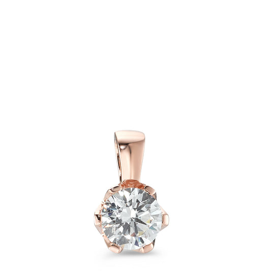 Pendant Silver Zirconia Rose Gold plated Ø7 mm