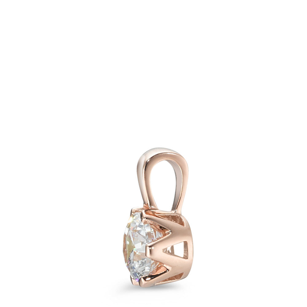 Pendant Silver Zirconia Rose Gold plated Ø7 mm