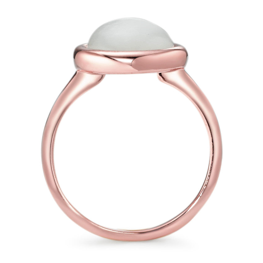 Ring Silver Moonstone Rose Gold plated