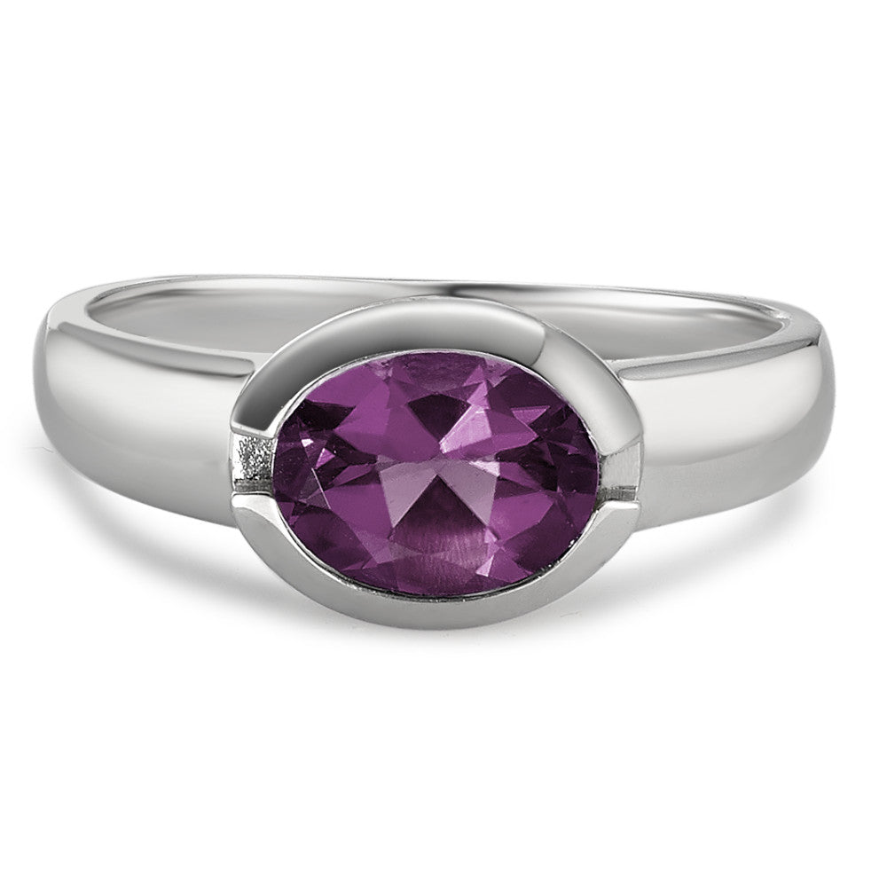 Ring 9k White Gold Amethyst