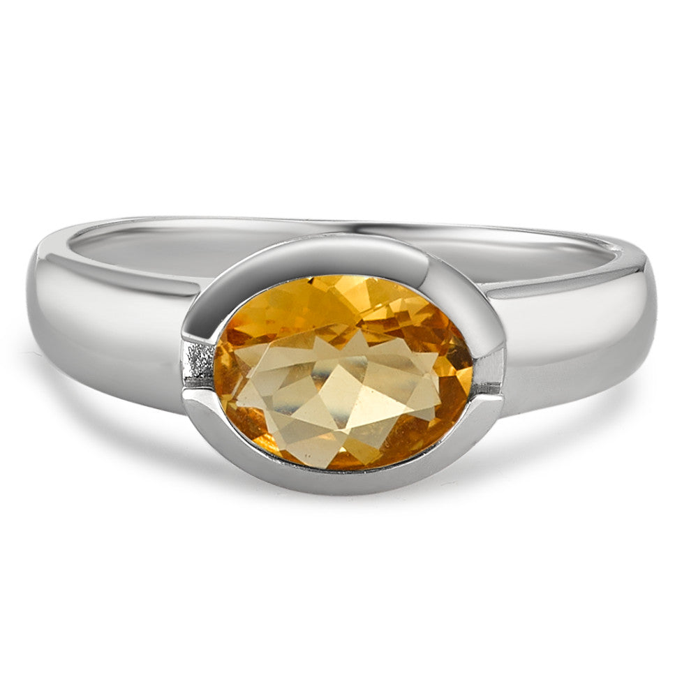 Ring 9k White Gold Citrine