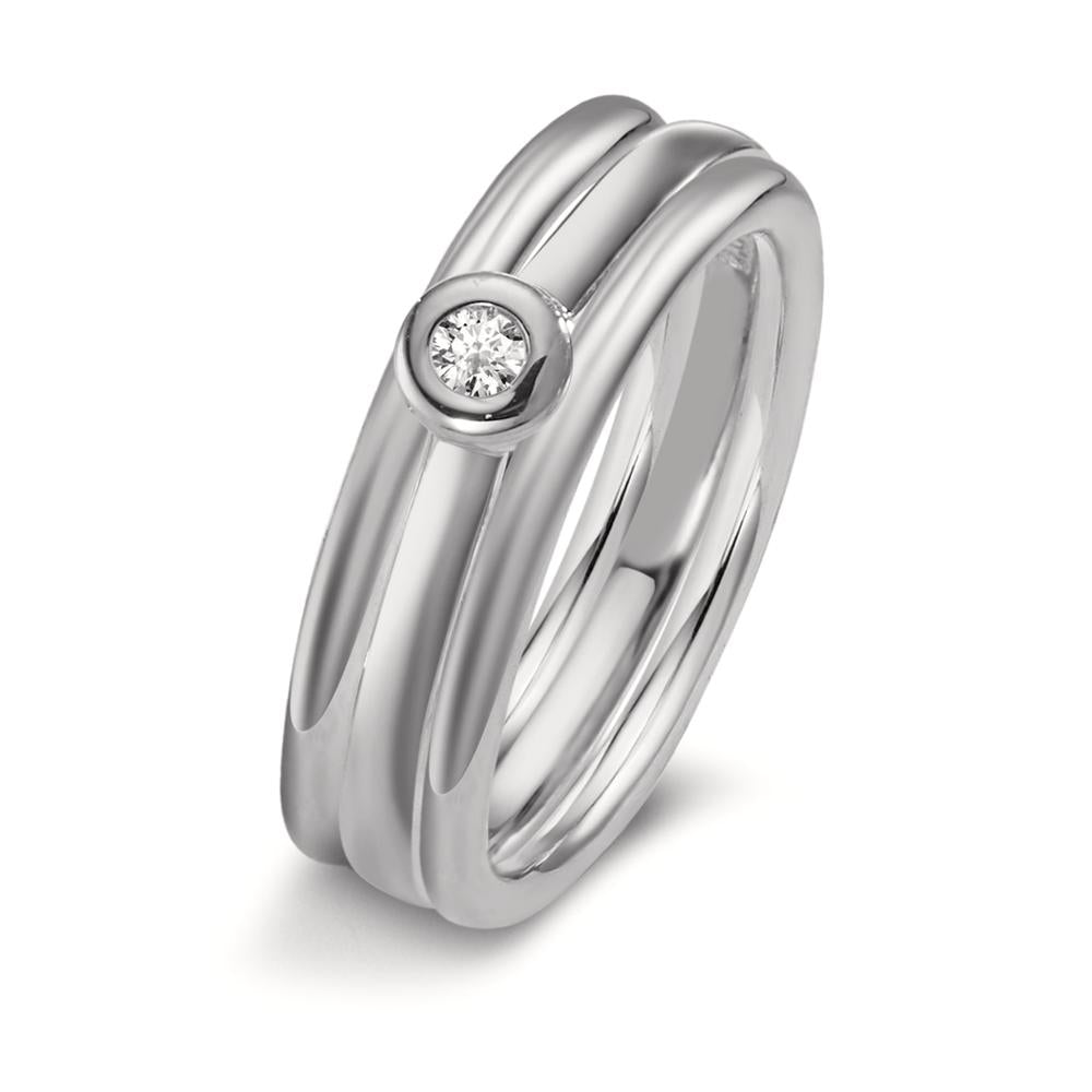 Solitaire ring 18k White Gold Diamond 0.03 ct, w-si