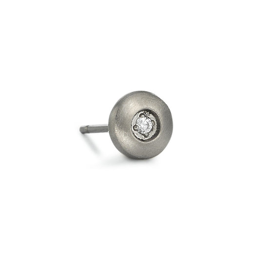 Single stud earring Titanium Zirconia Ø6 mm