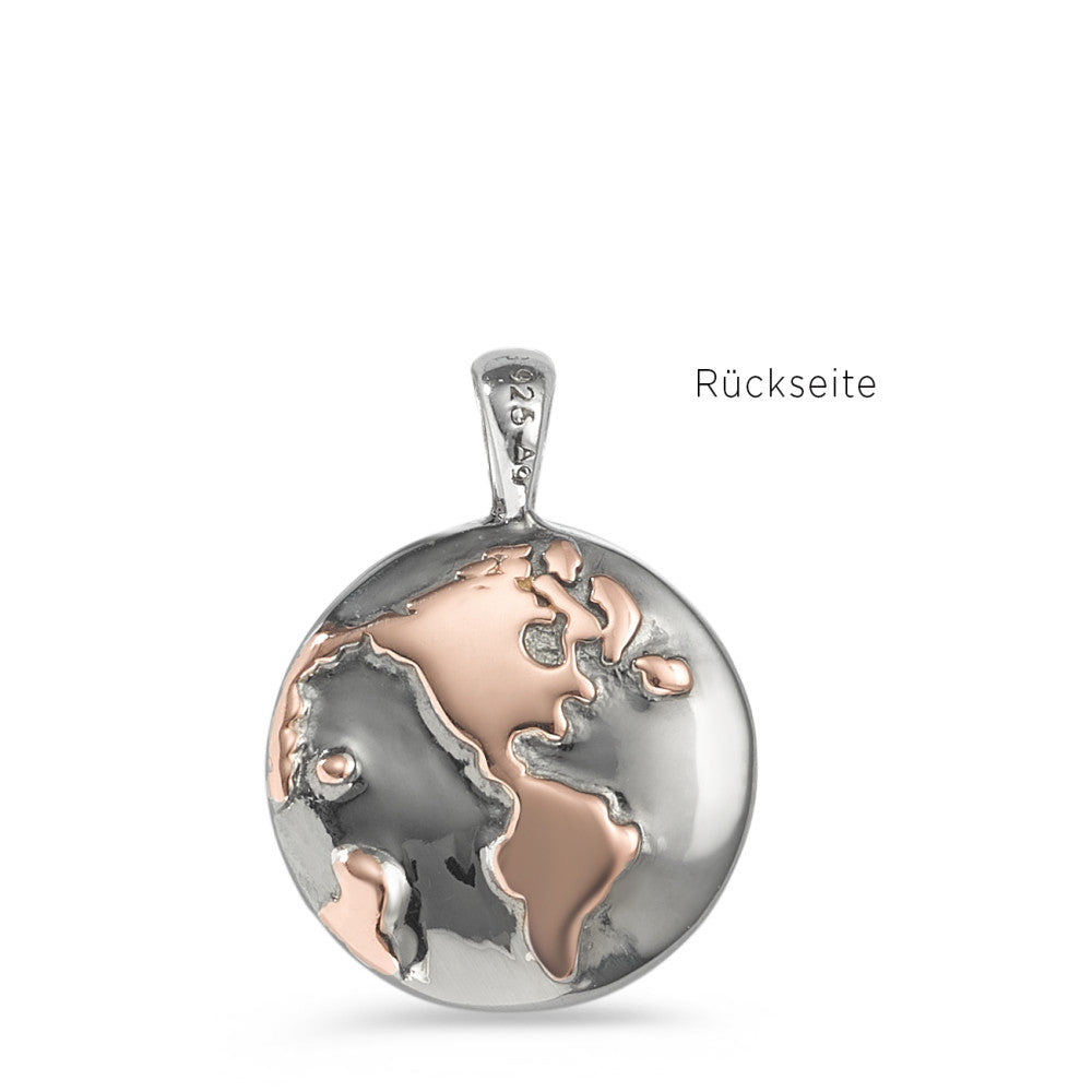 Pendant Silver Rose Bicolor Globe Ø15 mm