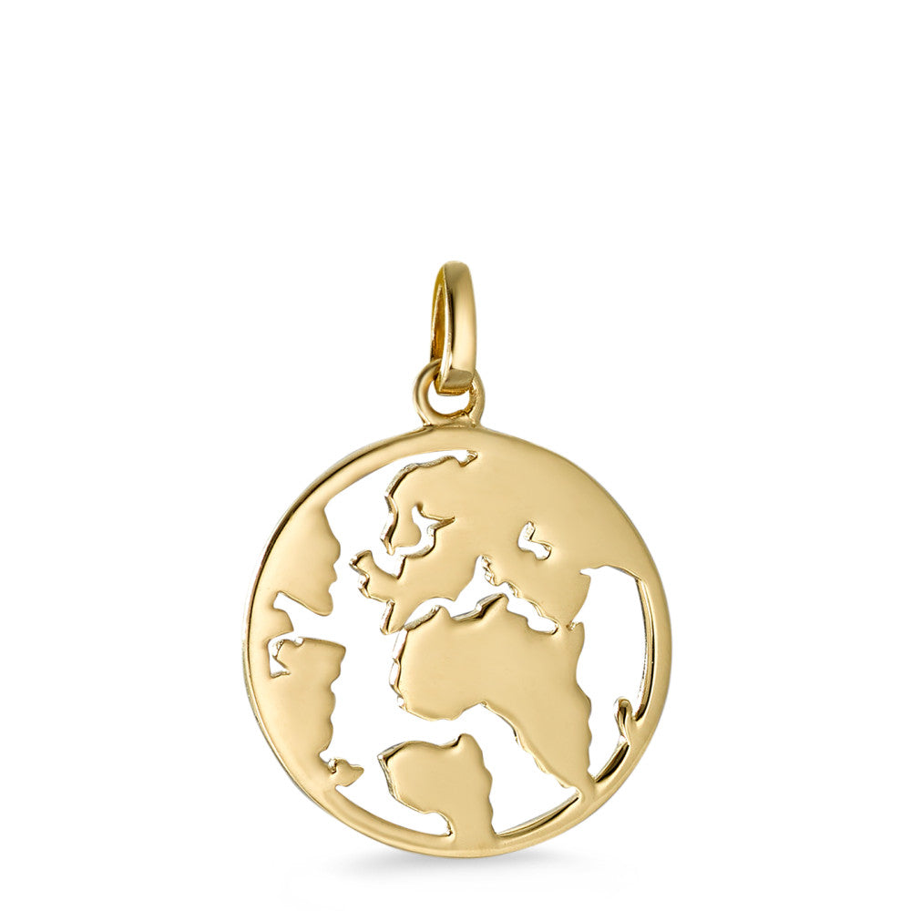 Pendant Silver Yellow Gold plated Globe Ø18 mm