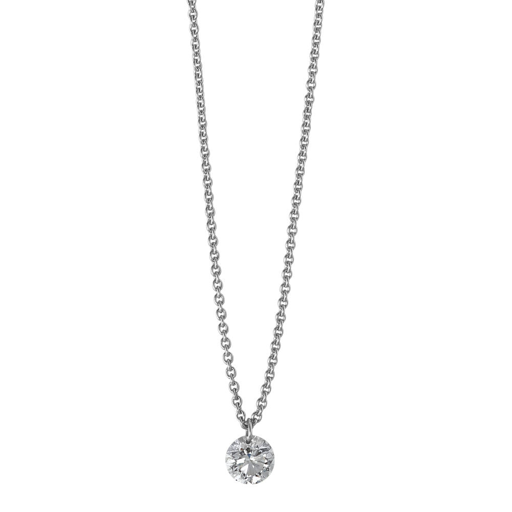 Necklace 18k White Gold Diamond 0.15 ct 42 cm