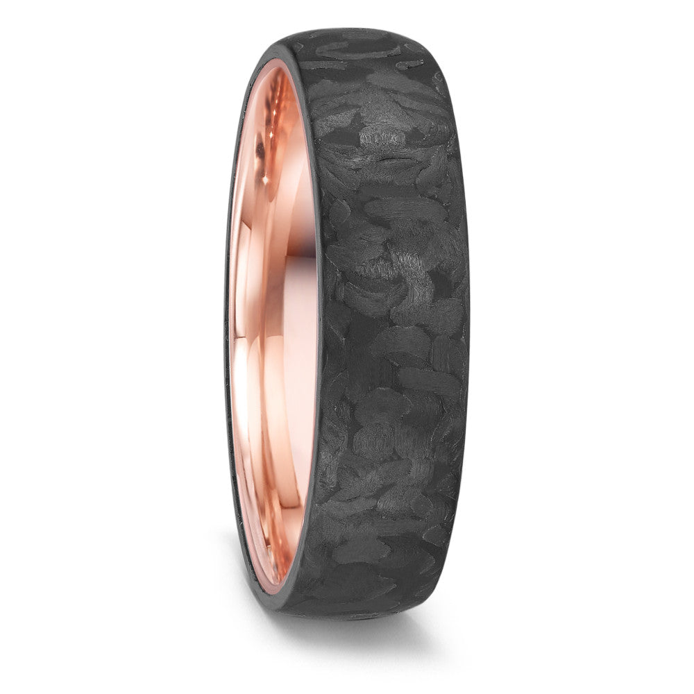 Wedding Ring 14k Red Gold, Carbon