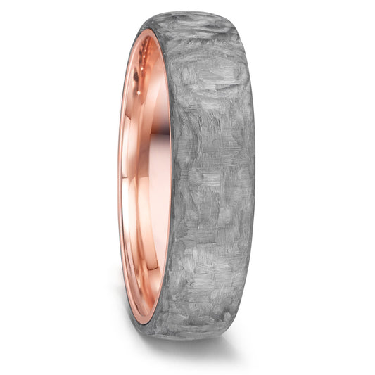 Wedding Ring 14k Red Gold, Carbon