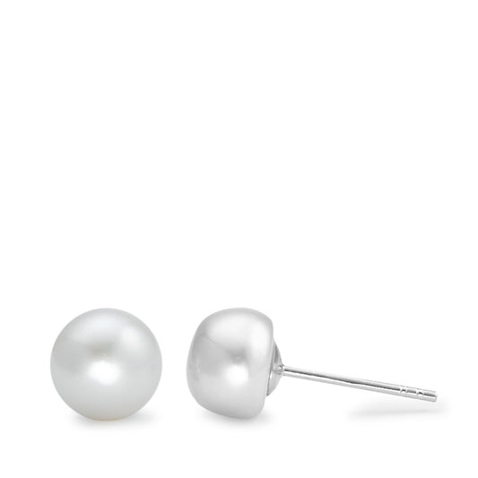 Stud earrings Silver Rhodium plated Freshwater pearl