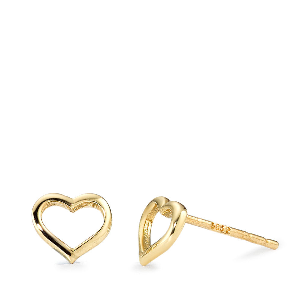 Stud earrings 14k Yellow Gold Heart Ø6 mm