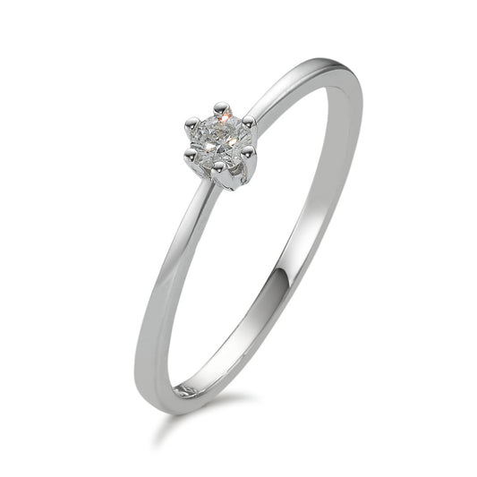 Solitaire ring 14k White Gold Diamond 0.10 ct, w-si