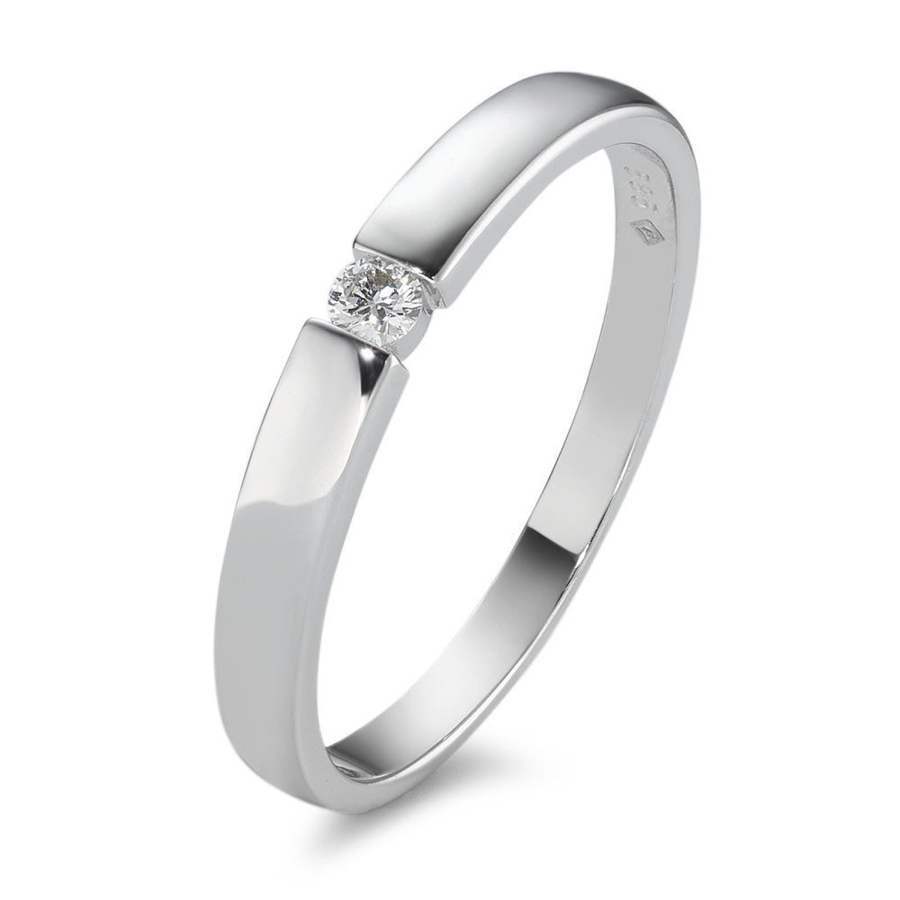 Solitaire ring 14k White Gold Diamond 0.06 ct, w-si