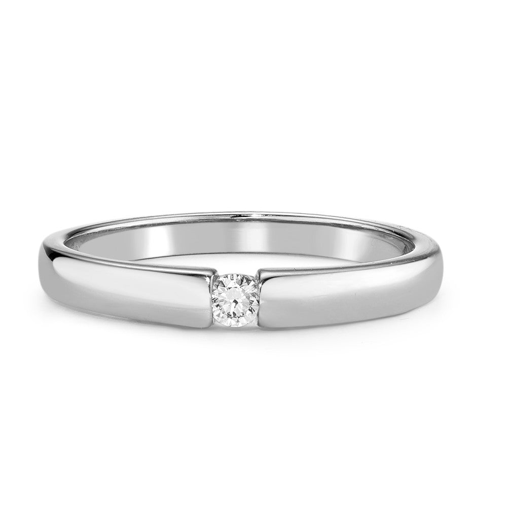 Solitaire ring 14k White Gold Diamond 0.06 ct, w-si