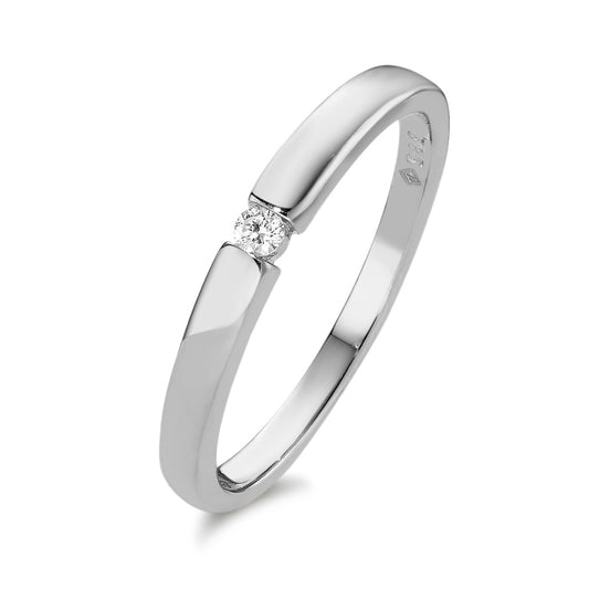 Solitaire ring 14k White Gold Diamond 0.03 ct, w-si