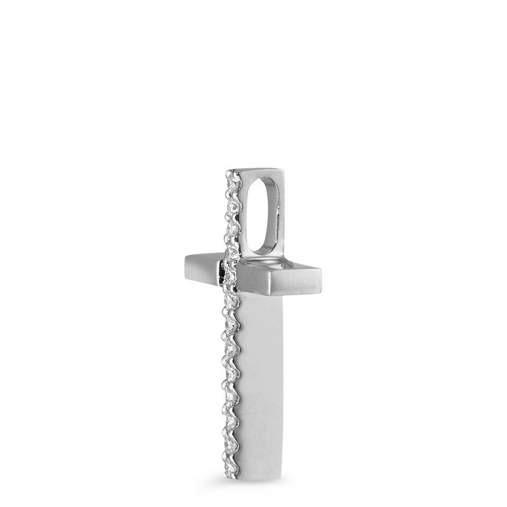 Pendant 18k White Gold Diamond 0.03 ct, 13 Stones, w-si Cross