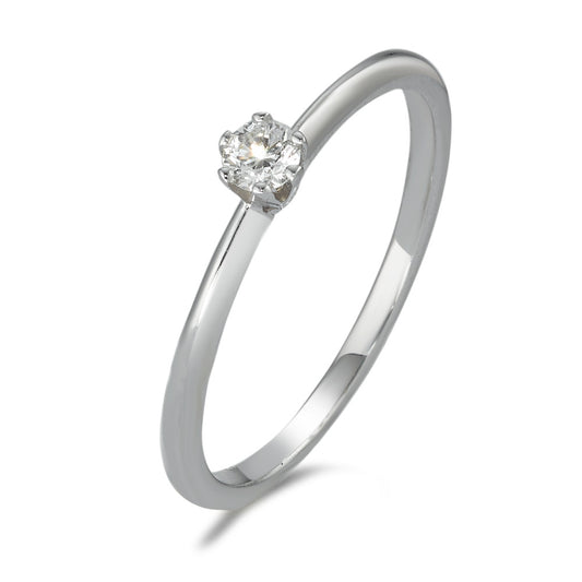 Solitaire ring 14k White Gold Diamond 0.10 ct, w-si