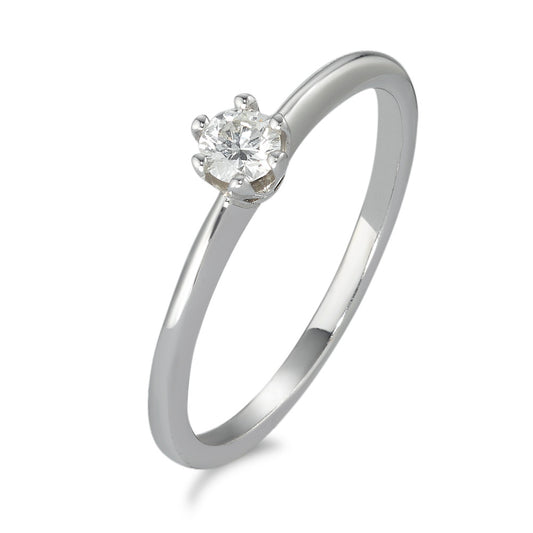 Solitaire ring 14k White Gold Diamond 0.15 ct, w-si