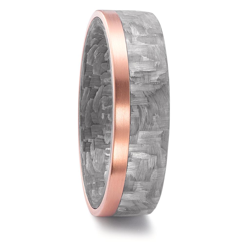 Wedding Ring Carbon, 18k Red Gold