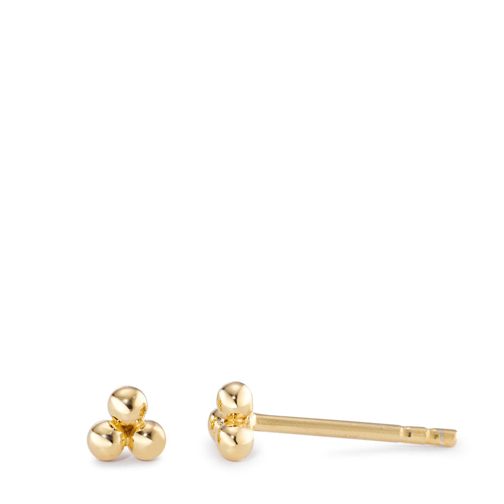 Stud earrings Silver Yellow Gold plated Ø3.5 mm