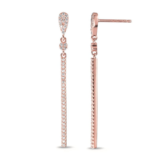 Drop Earrings Silver Zirconia Rose Gold plated