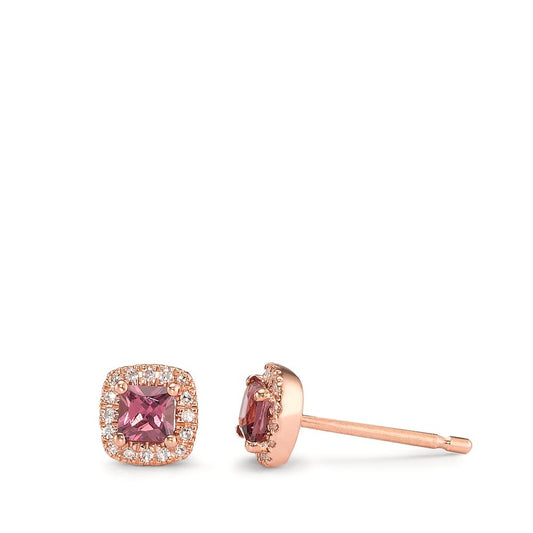 Stud earrings 14k Red Gold Rhodolite Ø5 mm