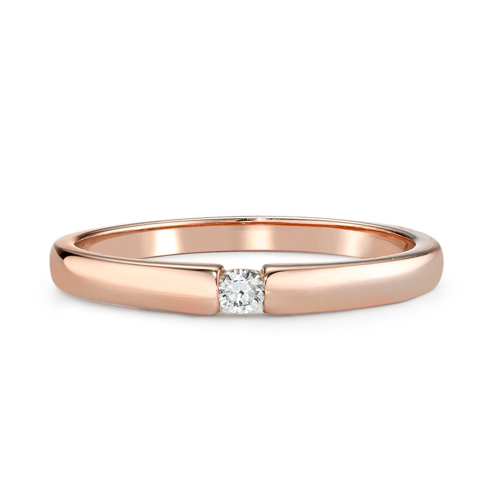 Solitaire ring 14k Red Gold Diamond 0.03 ct, w-si