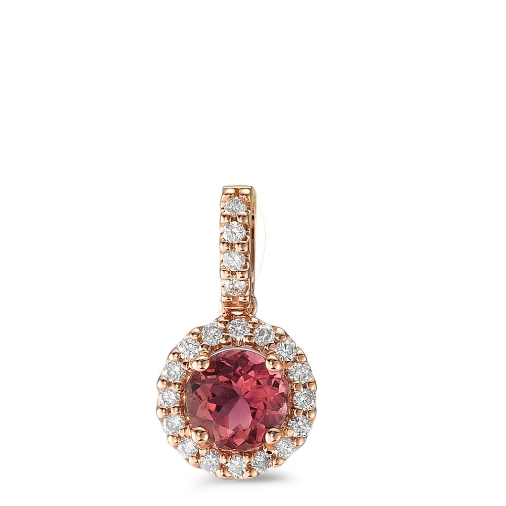 Pendant 18k Red Gold Tourmaline Ø8 mm