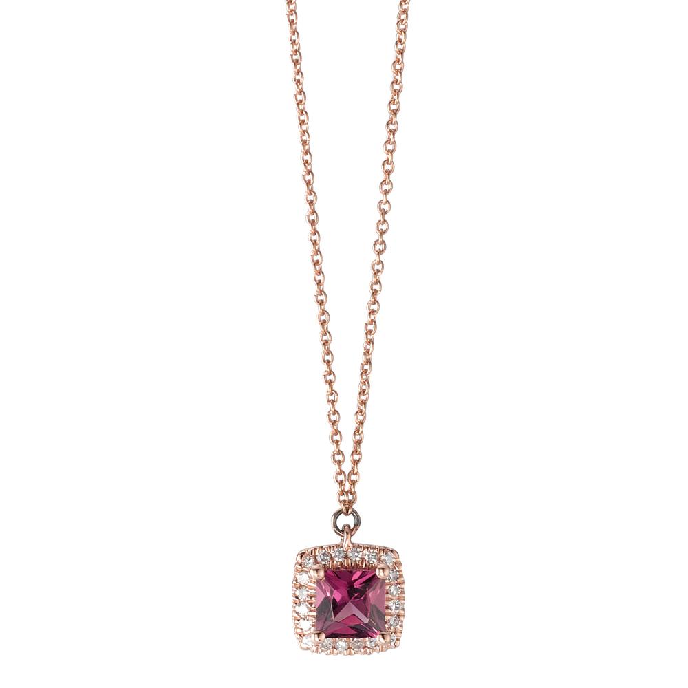 Necklace 14k Red Gold Rhodolite 42 cm