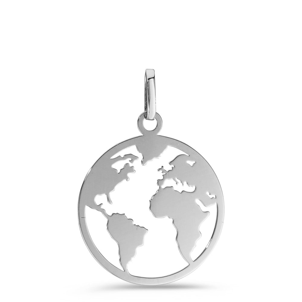 Pendant 14k White Gold Globe Ø15 mm