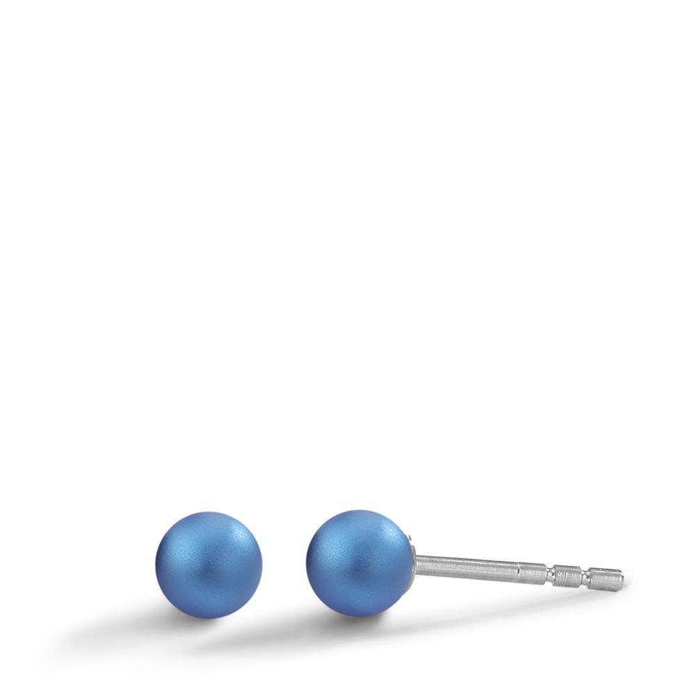 Stud earrings Stainless steel, Aluminum Ø4 mm