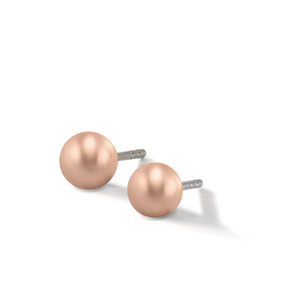 Stud earrings Stainless steel, Aluminum Ø6 mm