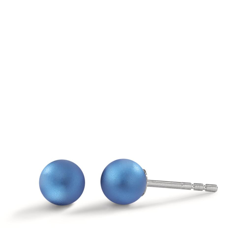 Stud earrings Stainless steel, Aluminum Ø6 mm