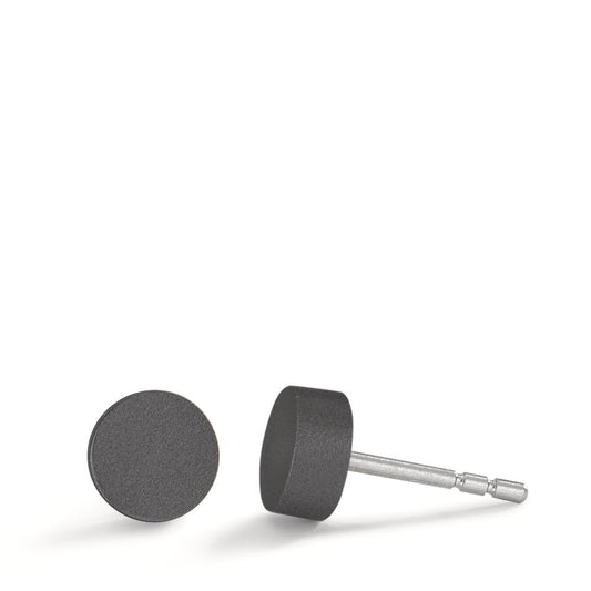 Stud earrings Stainless steel, Aluminum Ø6 mm