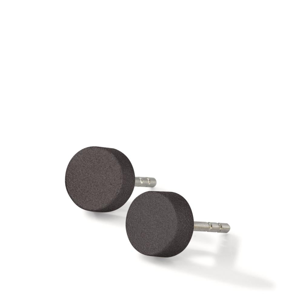 Stud earrings Stainless steel, Aluminum Ø6 mm