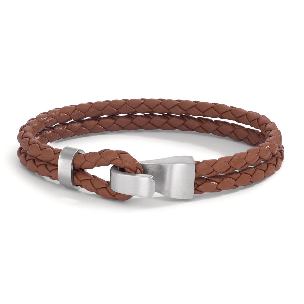 Bracelet Stainless steel, Leather 23 cm