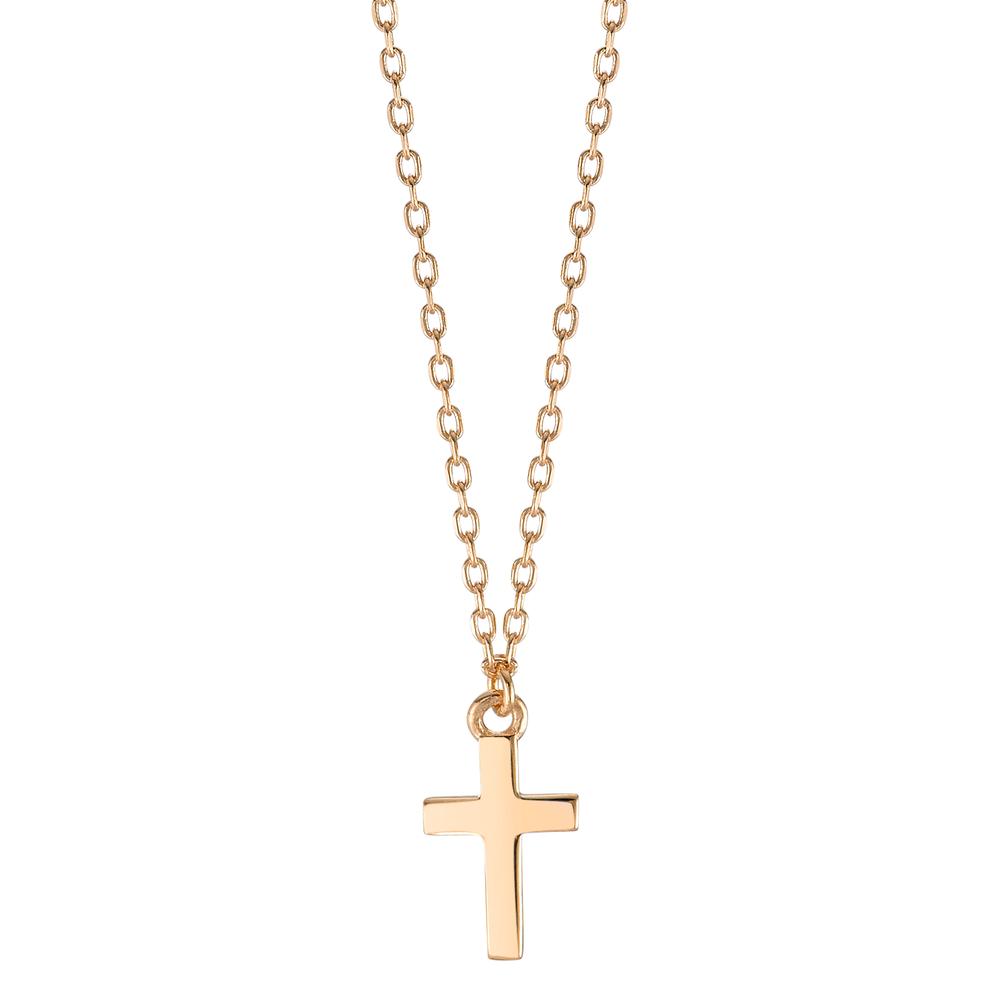 Necklace Silver Yellow Gold plated Cross 40-43 cm