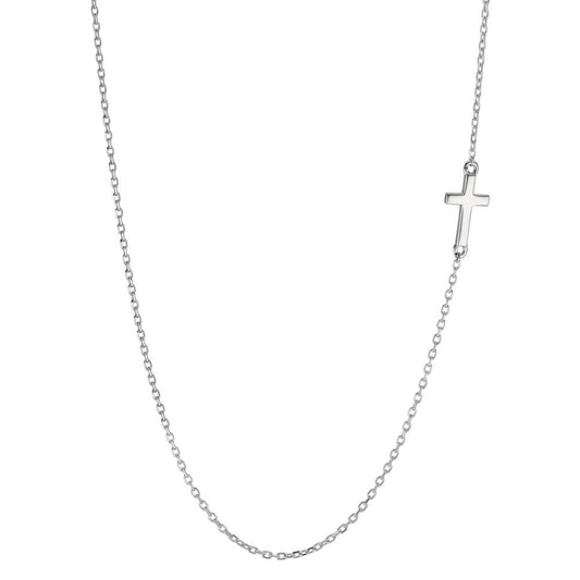 Necklace Silver Rhodium plated Cross 40-43 cm