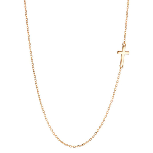 Necklace Silver Yellow Gold plated Cross 40-43 cm