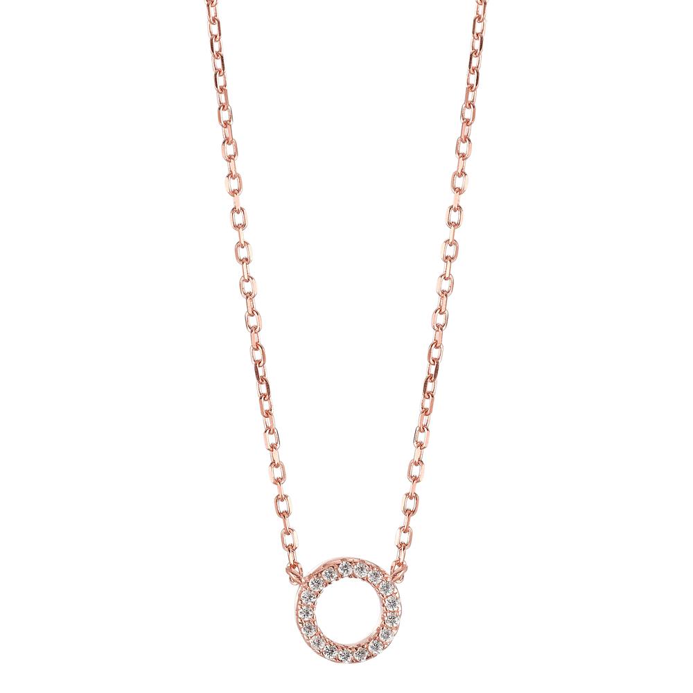 Necklace Silver Zirconia Rose Gold plated 40-45 cm