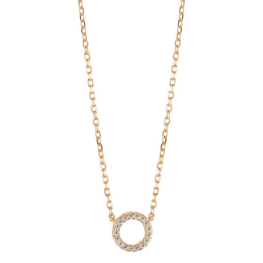 Necklace Silver Zirconia Yellow Gold plated 40-45 cm