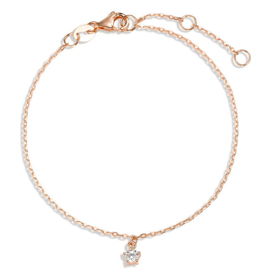 Bracelet Silver Zirconia Rose Gold plated 16-19 cm