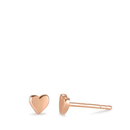 Stud earrings Silver Rose Gold plated Heart Ø4.5 mm