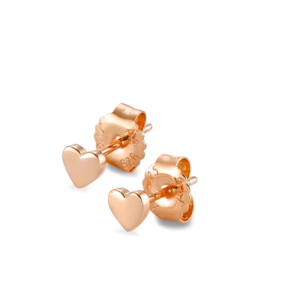 Stud earrings Silver Rose Gold plated Heart Ø4.5 mm