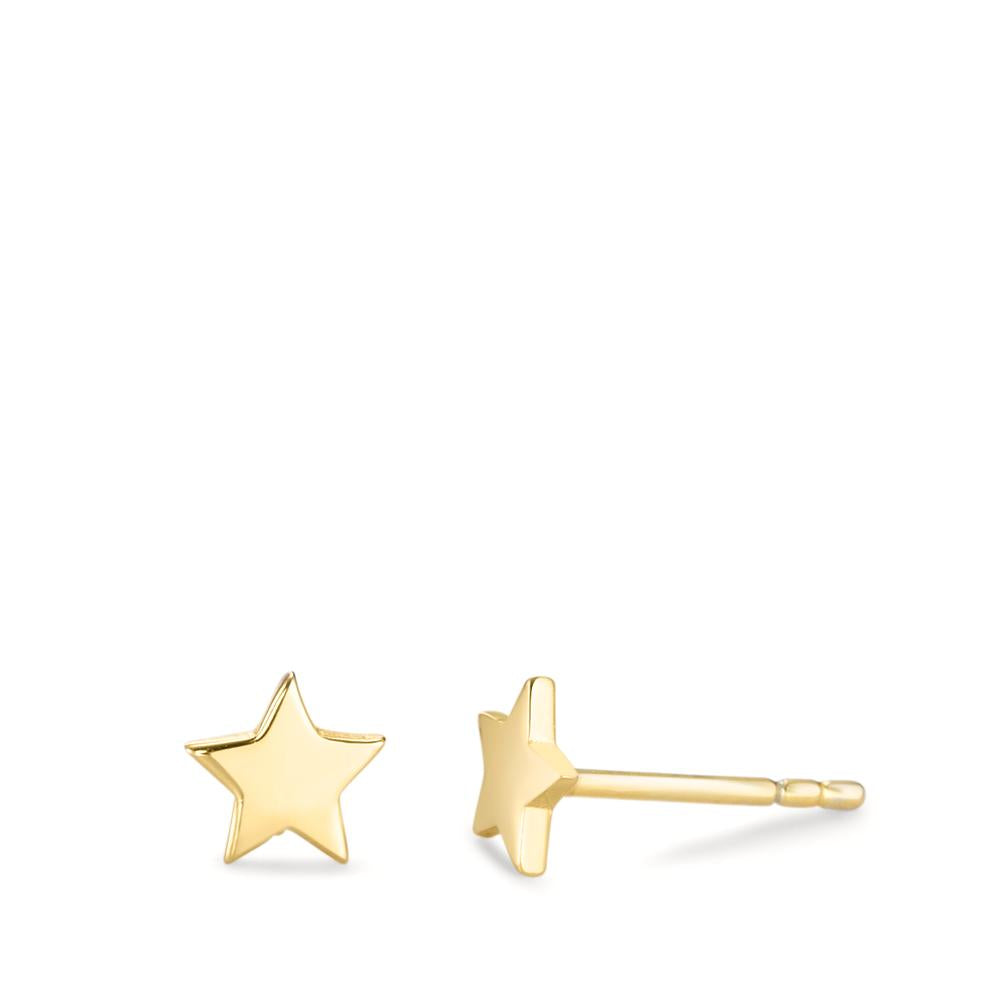 Stud earrings Silver Yellow Gold plated Star