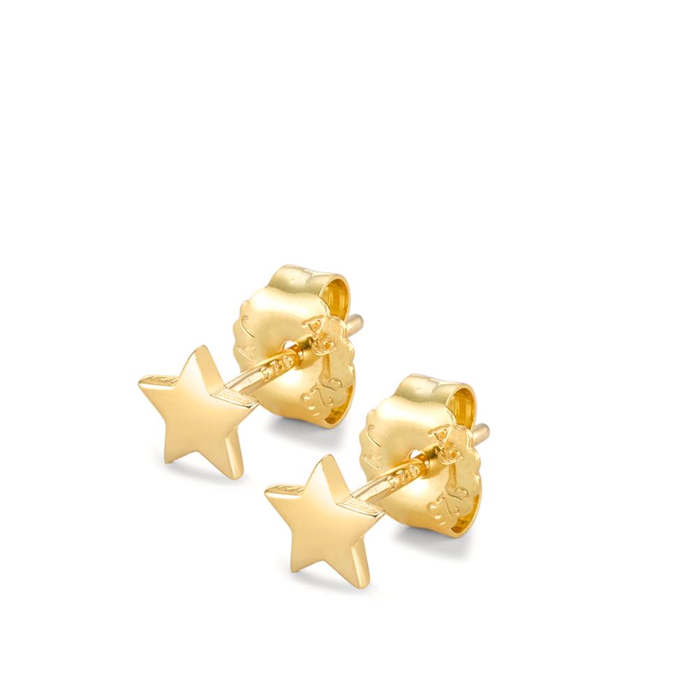 Stud earrings Silver Yellow Gold plated Star